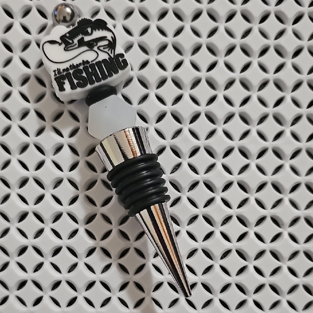 "I'd Rather Be Fishing" Bottle Stopper